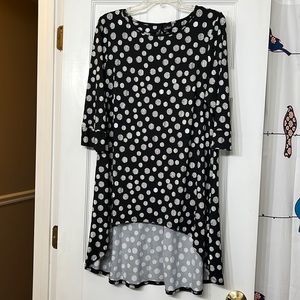 New Direction Polka Dot Hi Low Blouse